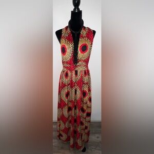 African print maxi dress with halter back.
